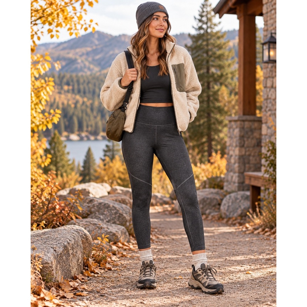 Outdoor Voices Women's Extra Large Charcoal 7/8 Compression Leggings Gorpcore